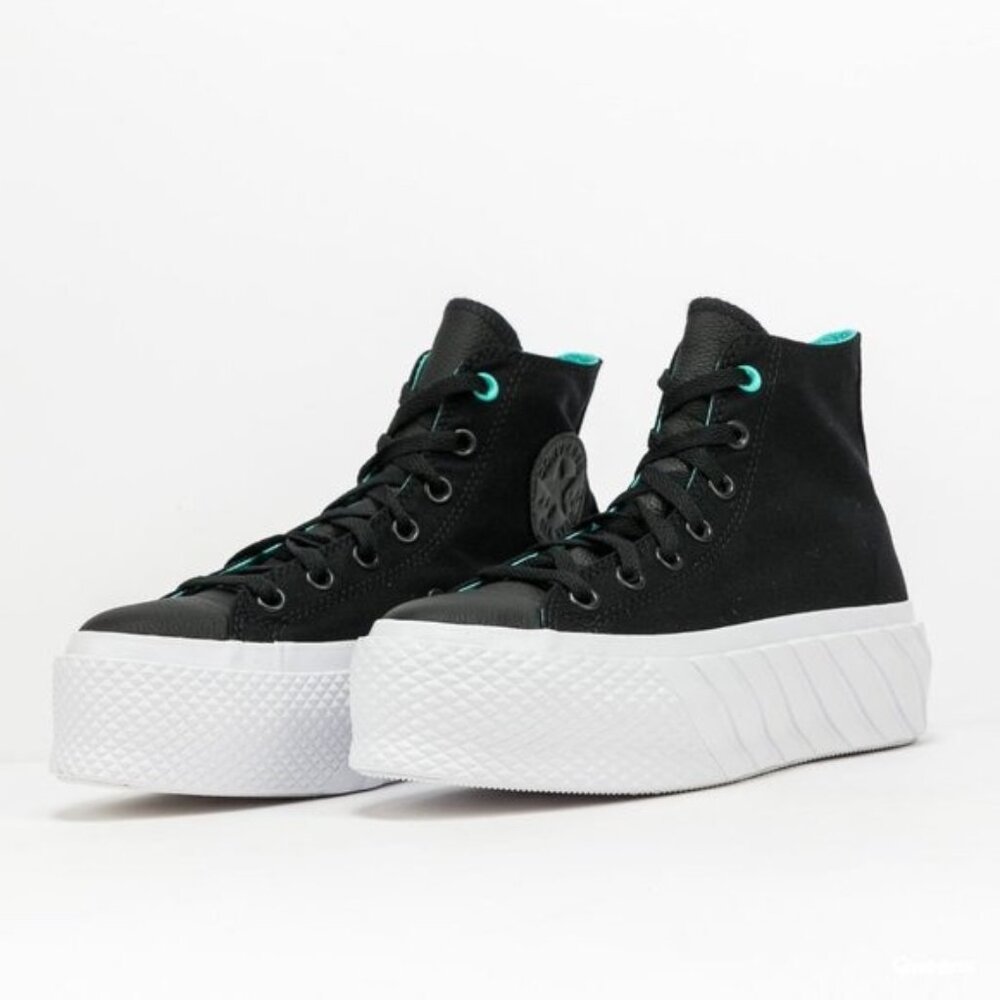 Converse Chuck Taylor All Star Lift 2X High Top Sneaker in Black/Electric
